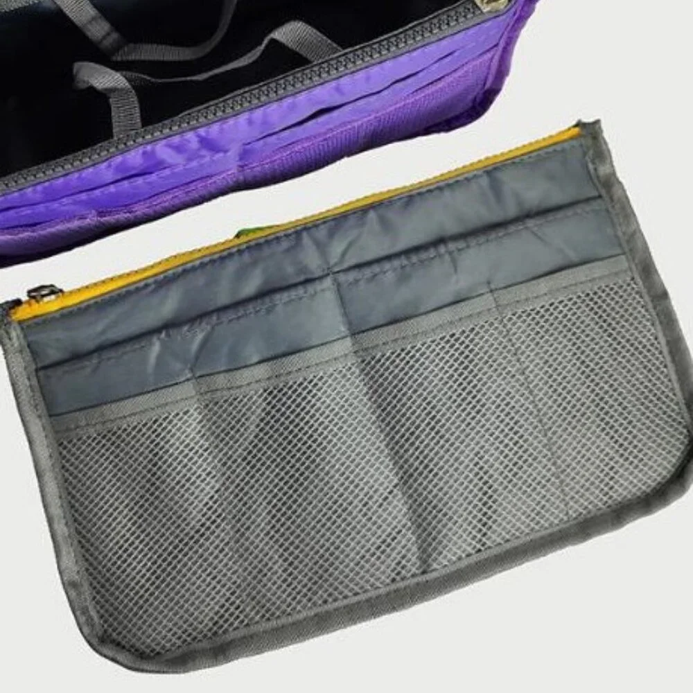 Handbag Organizer/ Purse Insert /Cosmetic Tote/ Gray - NWT